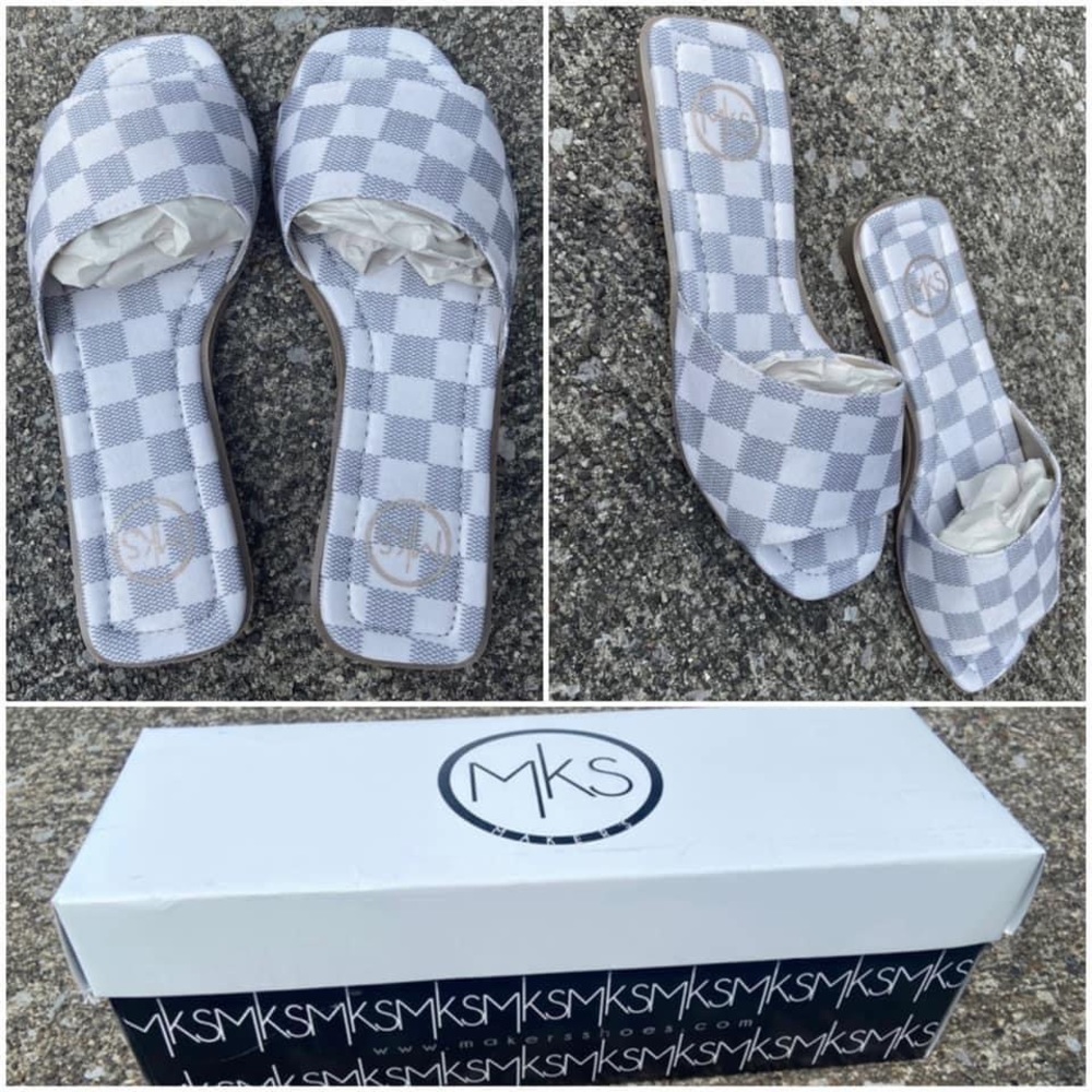 New! Makers Shoes designer inspired slide sandals